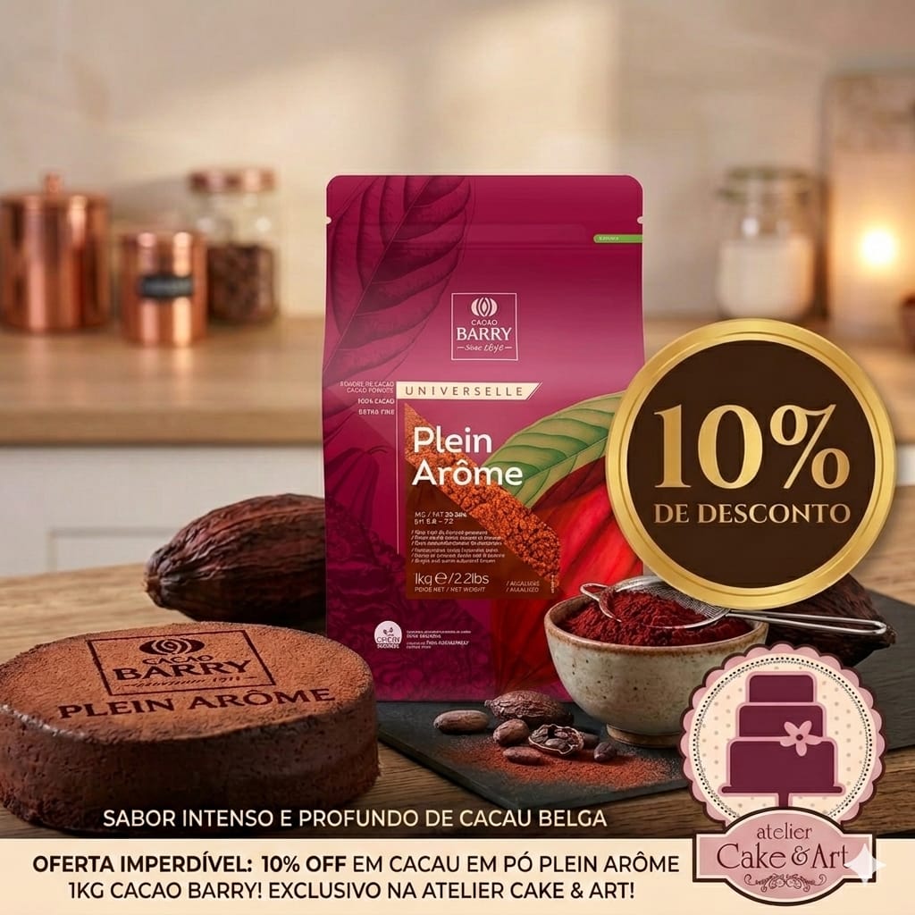 Desconto Exclusivo Cacau em Pó Plein Arôme Callebaut - Atelier Cake Art